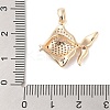 Brass Micro Pave Clear Cubic Zirconia Pendants KK-S388-10G-3