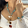 Alloy & Natural Shell Pendant Necklaces FS-WG9F39A-02-2