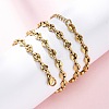 304 Stainless Steel Coffee Bean Chain Necklaces NJEW-C073-11G-3