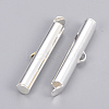 Brass Slide On End Clasp Tubes KK-Q747-11G-S-2