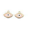 Light Gold Plated Alloy Enamel Pendants ENAM-T009-87D-01-2