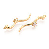 Brass Micro Pave Clear Cubic Zirconia Pendants KK-T078-01G-04-3
