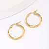 Stylish 201 Stainless Steel Ripple Hoop Earrings RE3592-2