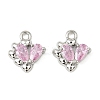 Brass Micro Pave Cubic Zirconia Pendants KK-C107-14A-P-1