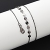Brass Cable & Flat Sequin Chains Necklaces for Women NJEW-D302-40B-2