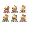 304 Stainless Steel Rhinestone Pendants STAS-L318-21G-1