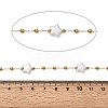 Handmade 304 Stainless Steel ABS Plastic Pearl Beaded Star Link Chains CHS-L032-01G-02-2