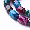 Natural Dyed Striped Agate/Banded Agate Beads Strands G-G775-B-M-3