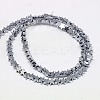 Electroplate Non-magnetic Synthetic Hematite Beads Strands G-J173-4x4mm-02-2