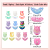 80Pcs 20 Styles UV Plated Acrylic Beads OACR-SC0001-86-2