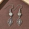 304 Stainless Steel Rhombus Dangle Earrings EJEW-Z129-12G-01-1