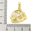 Brass Micro Pave Clear Cubic Zirconia Pendants KK-R159-10G-3