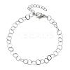 304 Stainless Steel Rolo Chains Bracelets for Women BJEW-U043-02P-4