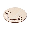 Flat Round Wood Cabochons with Month WOOD-XCP0001-44-3