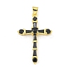 Cross Rack Plating Brass Cubic Zirconia Pendants KK-Z053-13G-02-1