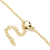 Heart Brass Micro Pave Clear Cubic Zirconia for Women NJEW-B100-07G-3