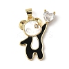 Brass Micro Pave Cubic Zirconia Shell Pendants KK-L239-003G-1