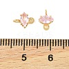 Brass Pave Cubic Zirconia Horse Eye Connector Charms KK-P347-03G-5