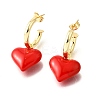 Brass Enamel Dangle Stud Earrings for Women EJEW-G430-03G-4