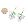 Acrylic Flower Dangle Earrings EJEW-MZ00588-02-4