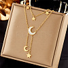 304 Stainless Steel Cubic Zirconia Pendant Necklaces FS-WG8DFC4-02-1