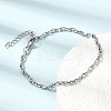 3MM 304 Stainless Steel Twisted Oval Link Chain Bracelets for Man and Women SA-CBAB767-17A-P-1