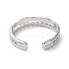 Non-Tarnish 304 Stainless Steel Double Line Open Cuff Rings RJEW-D006-06P-3