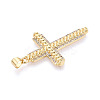 Brass Micro Pave Clear Cubic Zirconia Pendants KK-T080-08G-2
