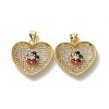 Brass Cubic Zirconia Pendants KK-G453-25G-2