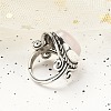 Natural Rose Quartz Adjustable Rings RJEW-I108-01AS-13-3