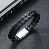 Leather Woven Flat Cord Bracelets LS-PW-WG42872-01-1