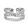 Non-Tarnish 304 Stainless Steel Criss Cross Open Cuff Ring LS-RJEW-T023-43P-1