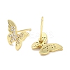 Rack Plating Brass Micro Pave Clear Cubic Zirconia Stud Earrings for Women EJEW-M260-13G-A-2