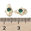 Brass Micro Pave Cubic Zirconia Charms KK-G491-27G-01-3