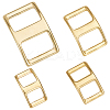 Olycraft 4Pcs 4 Styles Brass Tri-Glide Adjuster Buckles Clasps FIND-OC0003-44-1