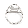 Non-Tarnish 304 Stainless Steel Horse Adjustable Ring for Women RJEW-M149-21P-2