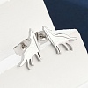 Non-Tarnish Wolf 304 Stainless Steel Stud Earrings for Women EJEW-Z017-13P-3