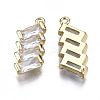 Brass Inlaid Clear Cubic Zirconia Pendants ZIRC-S069-029G-2