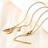 304 Stainless Steel Red Enamel Pendant Necklaces for Women NJEW-U043-02A-G-3