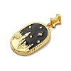 Brass Micro Pave Cubic Zirconia Pendants KK-V009-10G-2