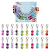 20Pcs 10 Colors Glass Round Bead Pendant Stitch Markers HJEW-NB00021-1