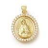 Rack Plating Brass with Cubic Zirconia Pendants KK-Z086-33G-12-1