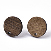 Walnut Wood Stud Earring Findings MAK-N033-008-2
