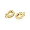 Oval Brass Micro Pave Clear Cubic Zirconia Fold Over Clasps KK-H202-12G-1