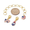 10Pcs USA Flag Element Apple/Star/Bowknot Alloy Enamel Knitting Row Counter Chains & Locking Stitch Markers Kits HJEW-JM01337-2