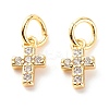 Brass Micro Pave Clear Cubic Zirconia Pendants LS-ZIRC-P094-18G-RS-2