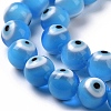 Handmade Evil Eye Lampwork Round Bead Strands LAMP-L055-8mm-23-4