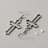 Alloy Hollow Out Cross Dangle Earrings EJEW-WH0018-27N-2