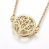Brass Micro Pave Cubic Zirconia Pendant Necklaces NJEW-L146-04-3