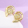 Brass Micro Pave Clear Cubic Zirconia Stud Earrings EJEW-H158-07B-G-3
